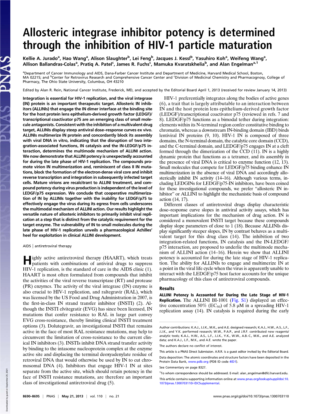 Allosteric Integrase Inhibitor Potency Is Determined Through the Inhibition of HIV-1 Particle Maturation