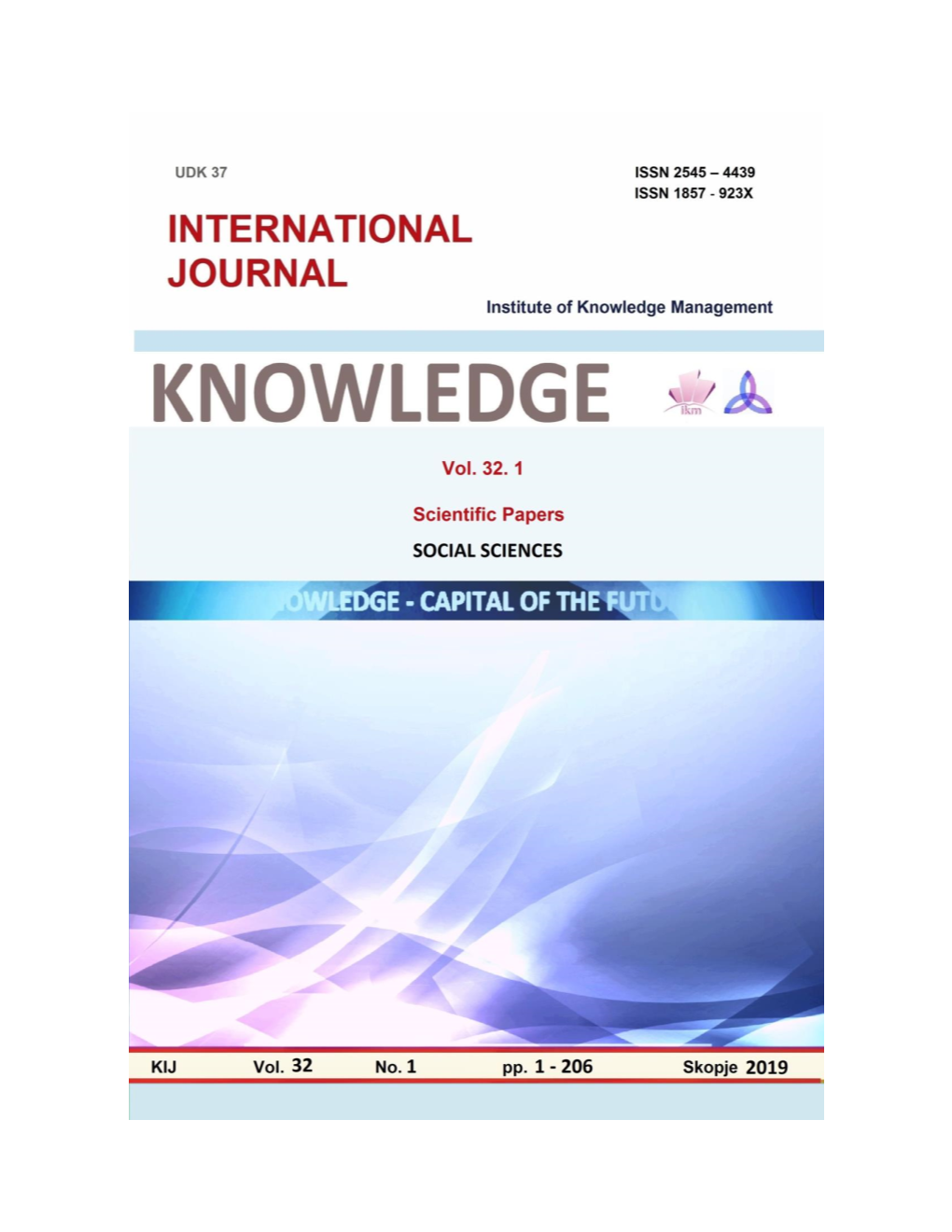 KNOWLEDGE – International Journal Vol.32.1 July, 2019