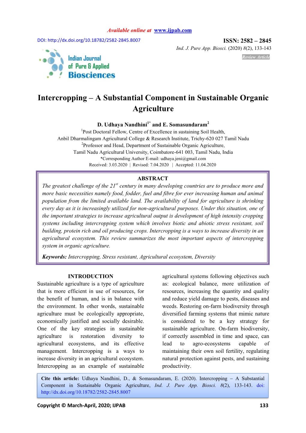 A Substantial Component in Sustainable Organic Agriculture