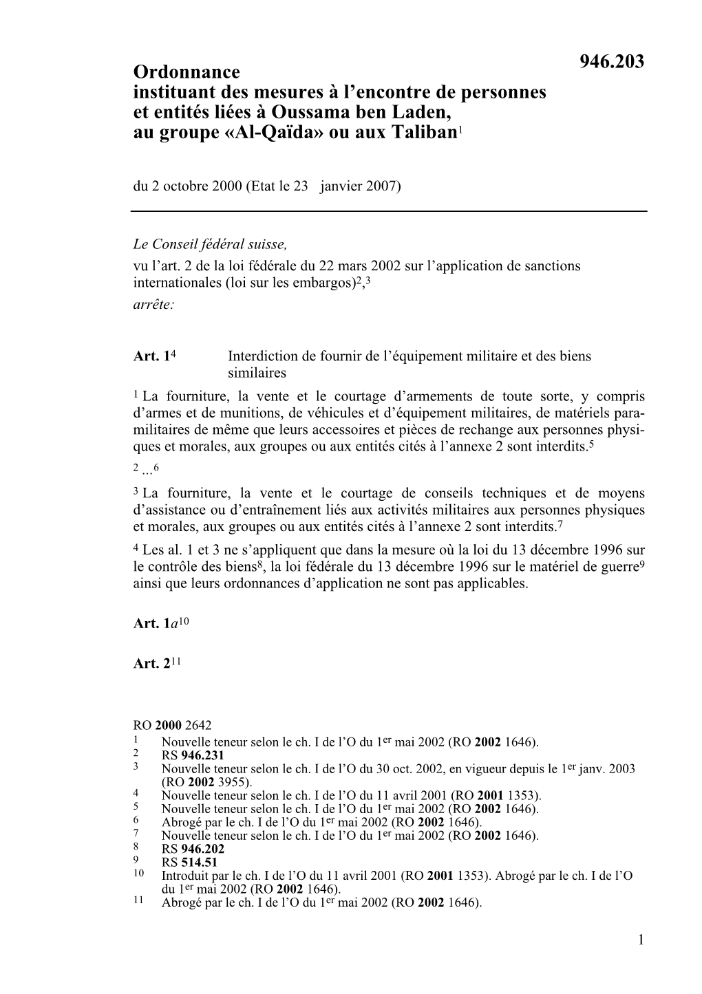 Ordonnance Instituant Des Mesures À L'encontre De Personnes