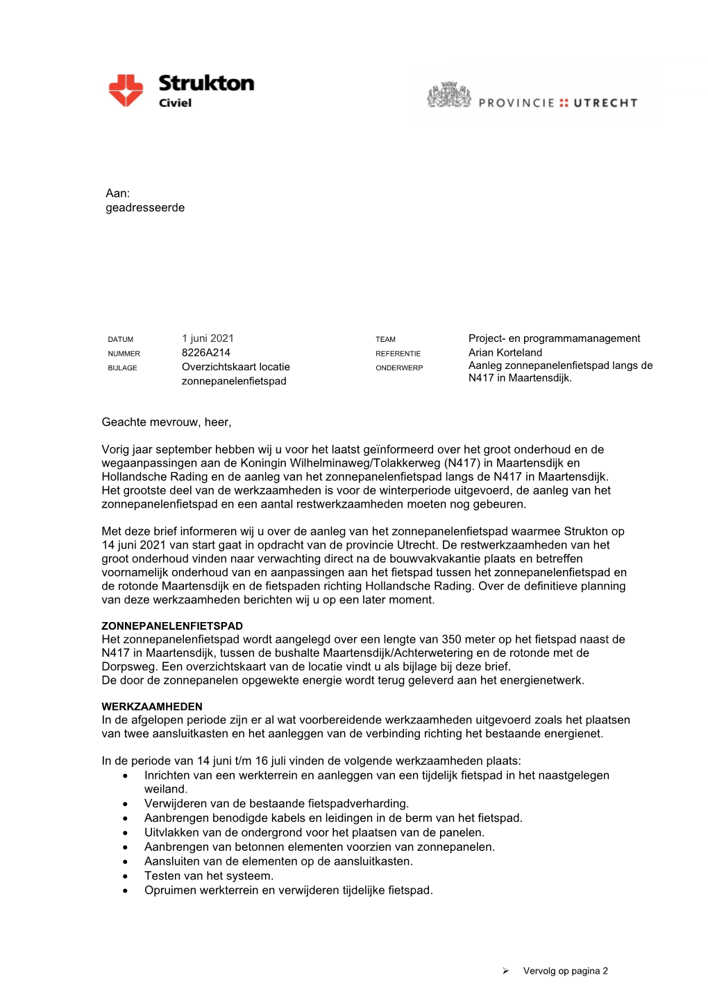 20210601 Bewonersbrief N417-Aanleg Zonnefietspad.Pdf