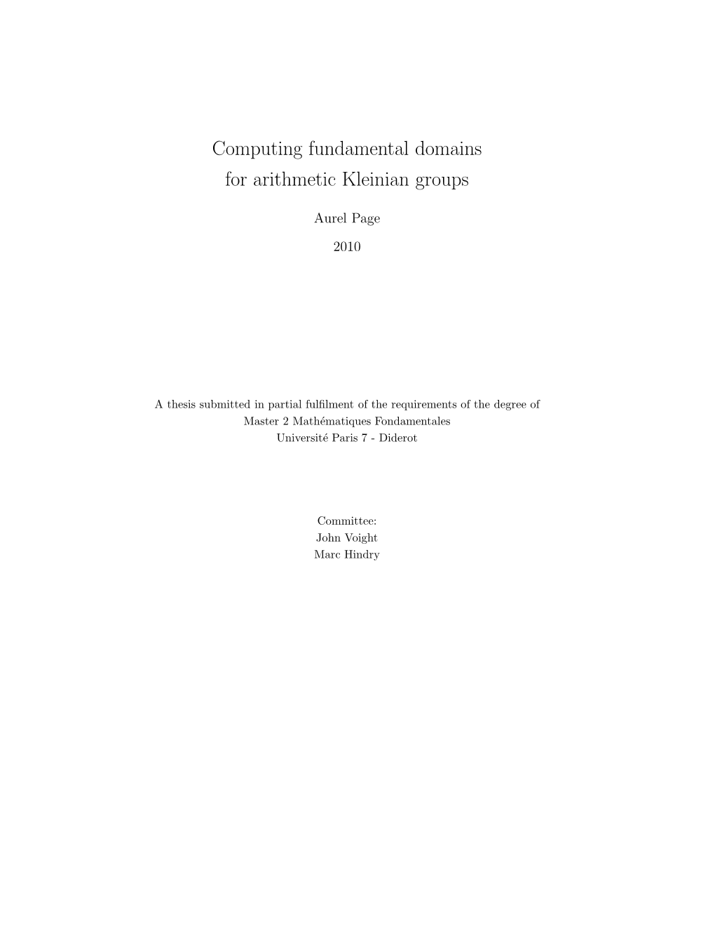 Computing Fundamental Domains for Arithmetic Kleinian Groups