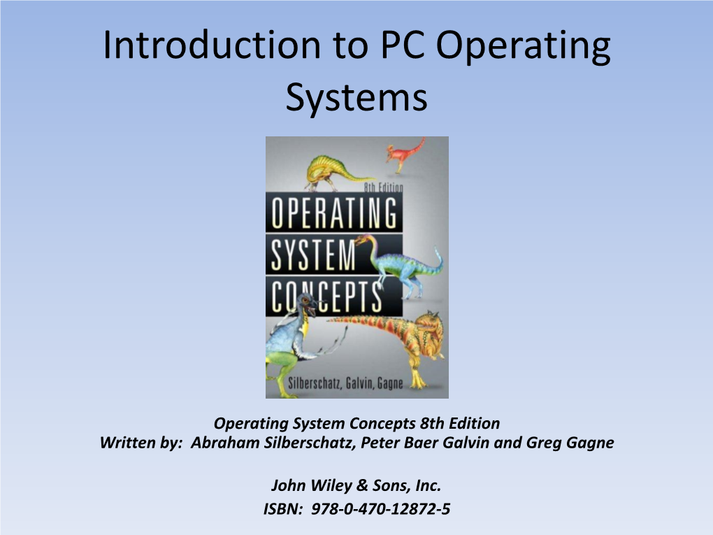 Introduction to PC Operating Systems