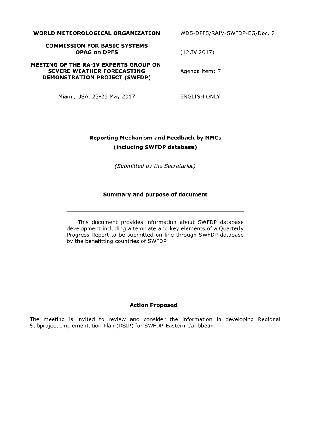 Reporting Mechanism and Feedback by Nmcs