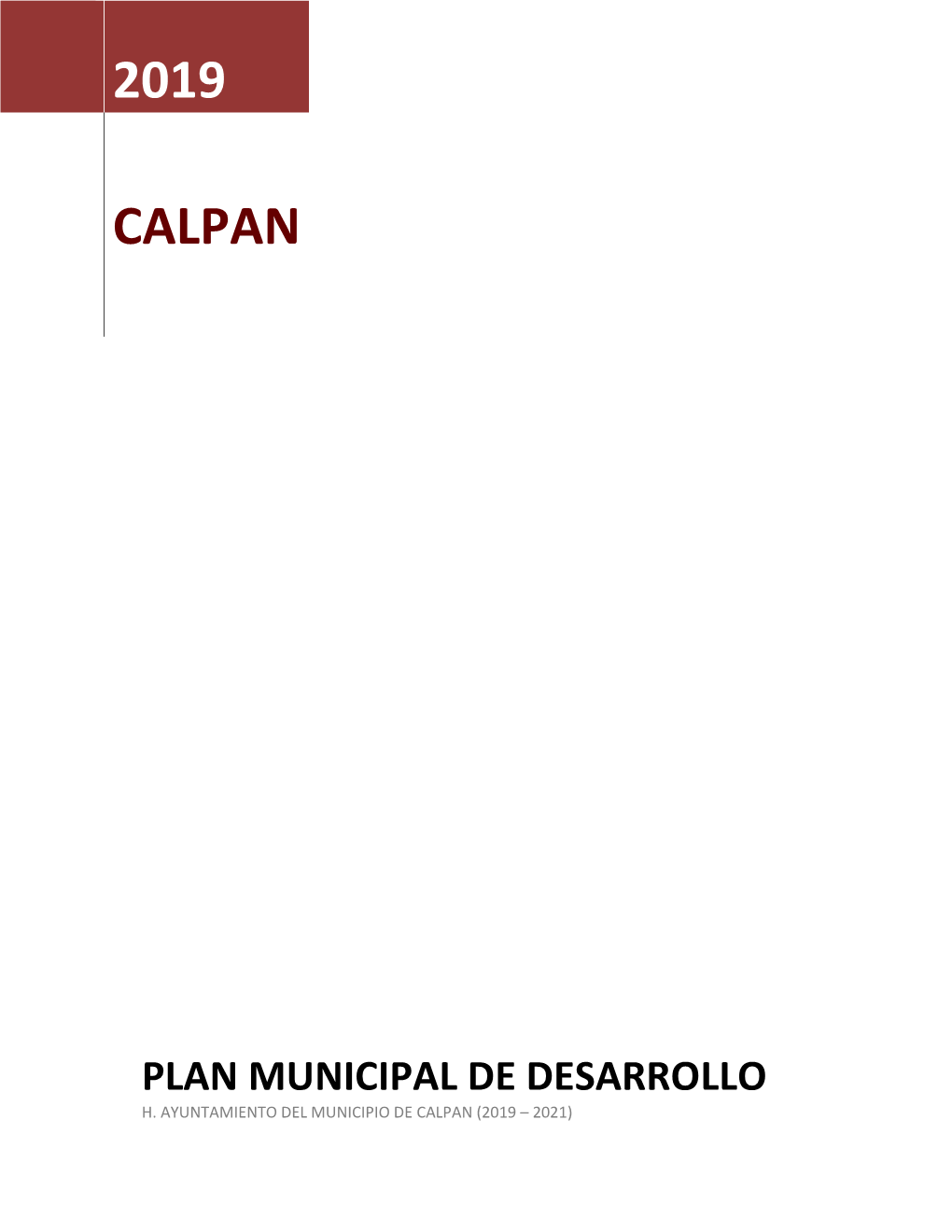 Plan Municipal De Desarrollo H