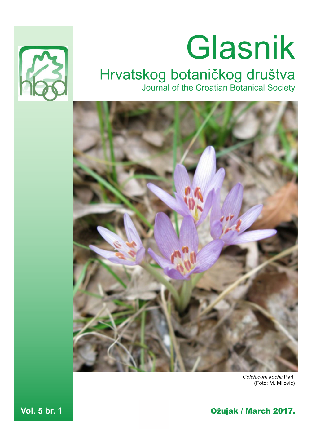 Glasnik Hrvatskog Botaničkog Društva 5(1) 2017