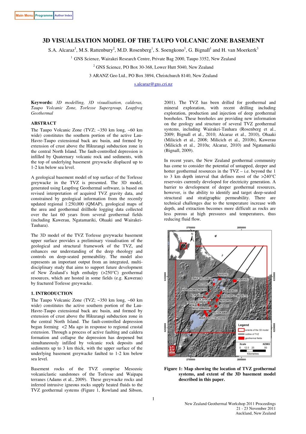 3D Visualisation Model of the Taupo Volcanic Zone Basement S.A