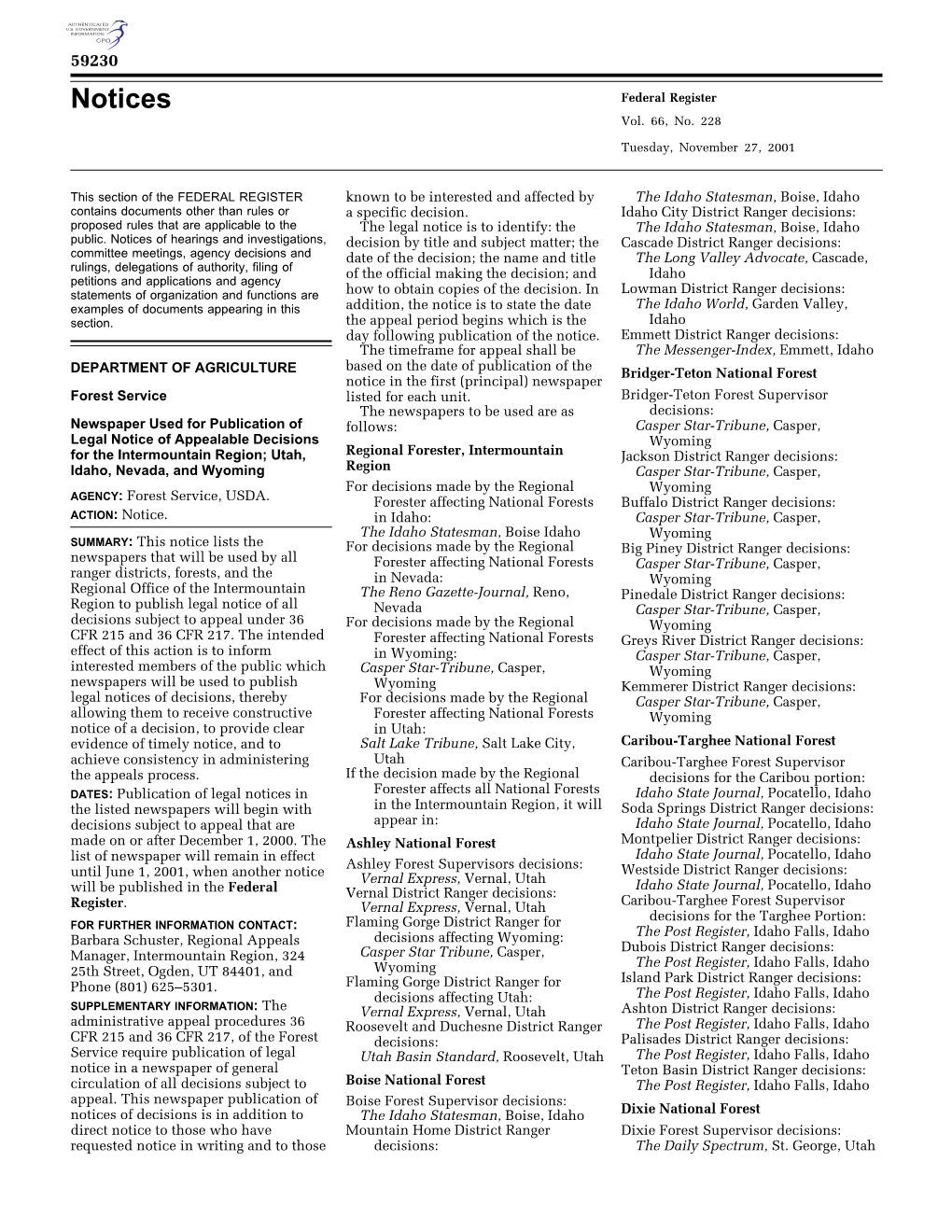 Notices Federal Register Vol