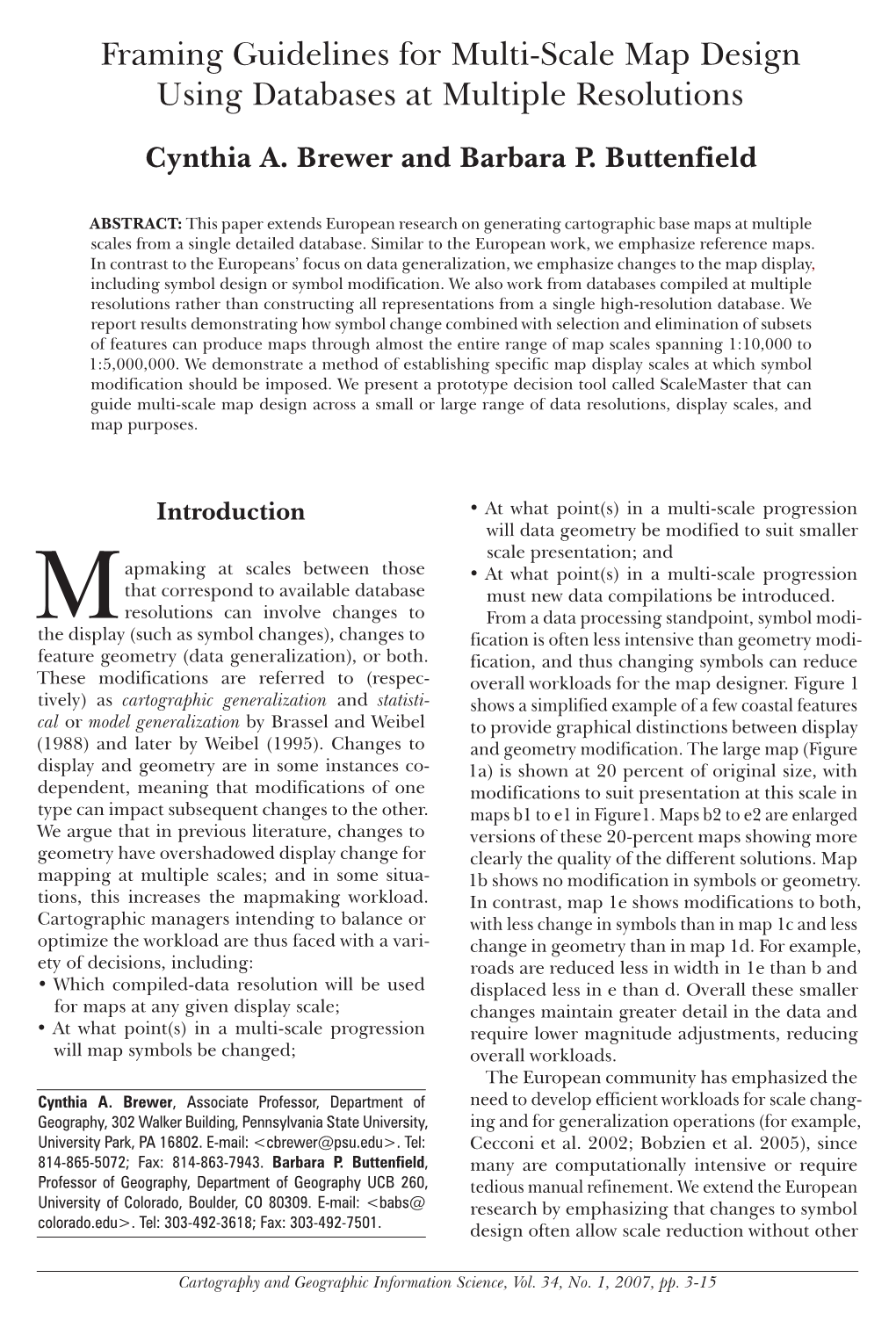 Framing Guidelines for Multi-Scale Map Design Using Databases at Multiple Resolutions