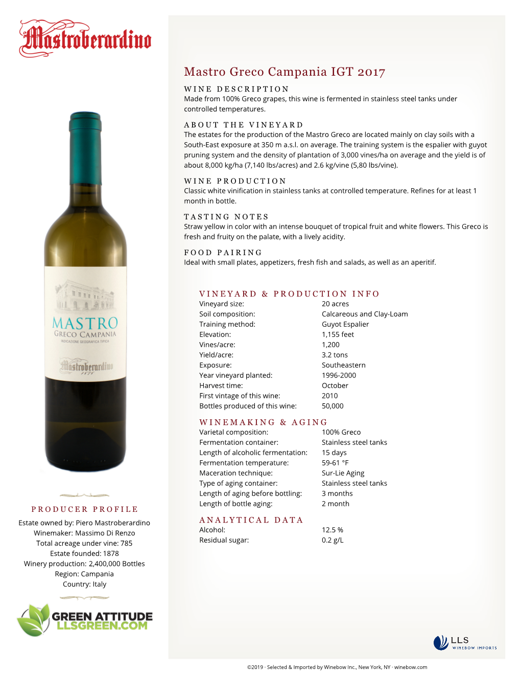 Mastro Greco Campania IGT- Winebow