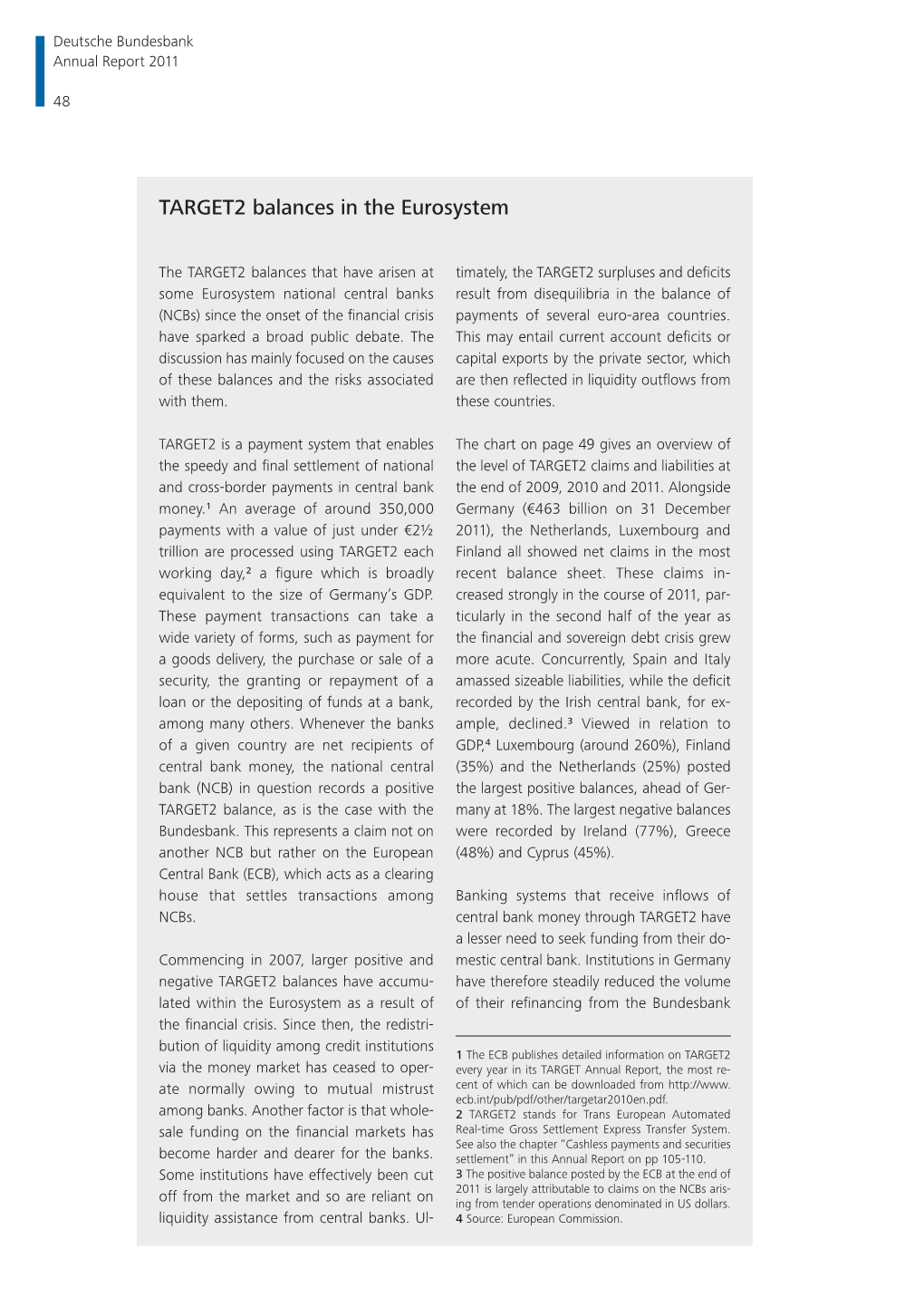 TARGET2 Balances in the Eurosystem