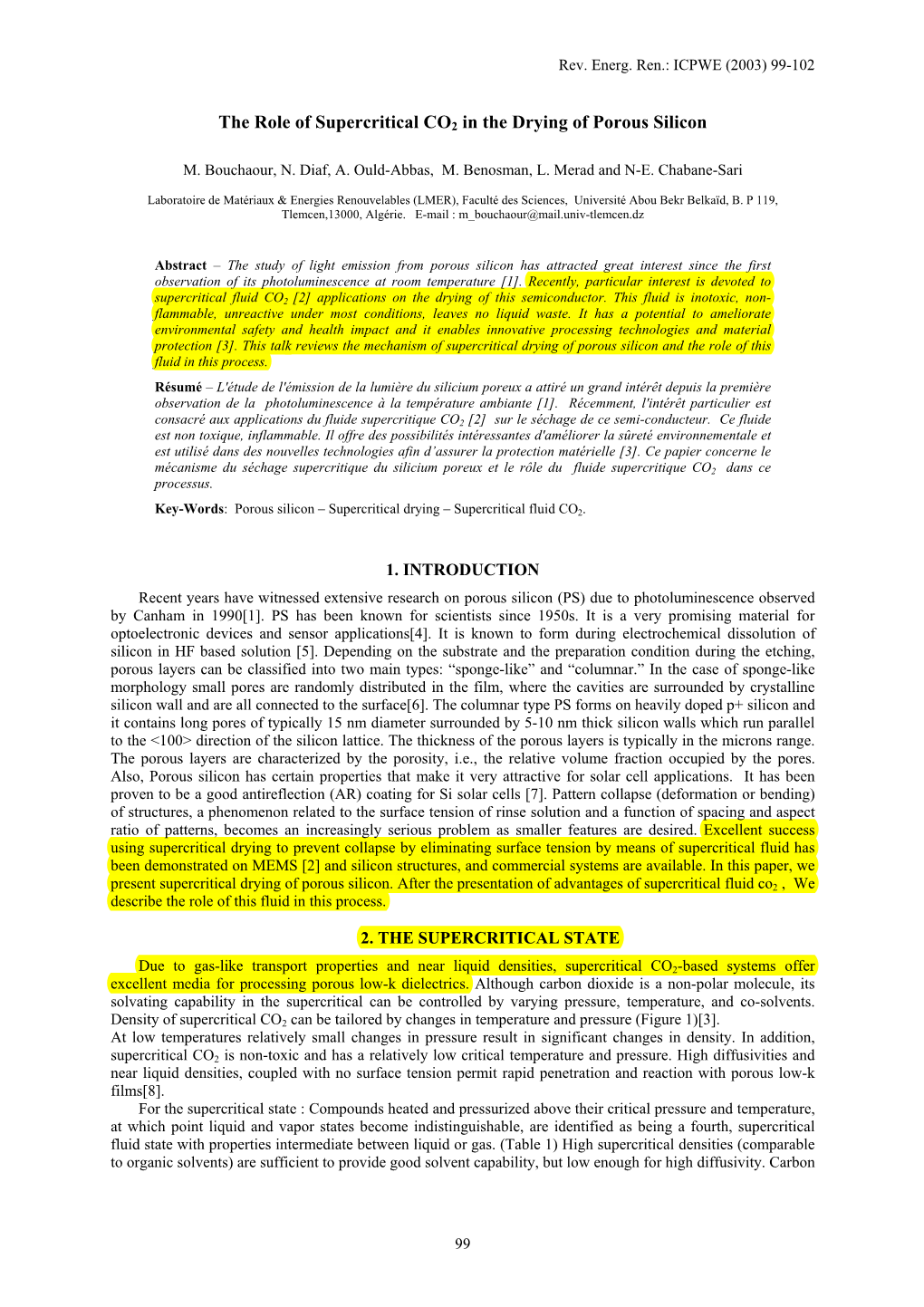 The Role of Supercritical CO2 in the Drying of Porous Silicon