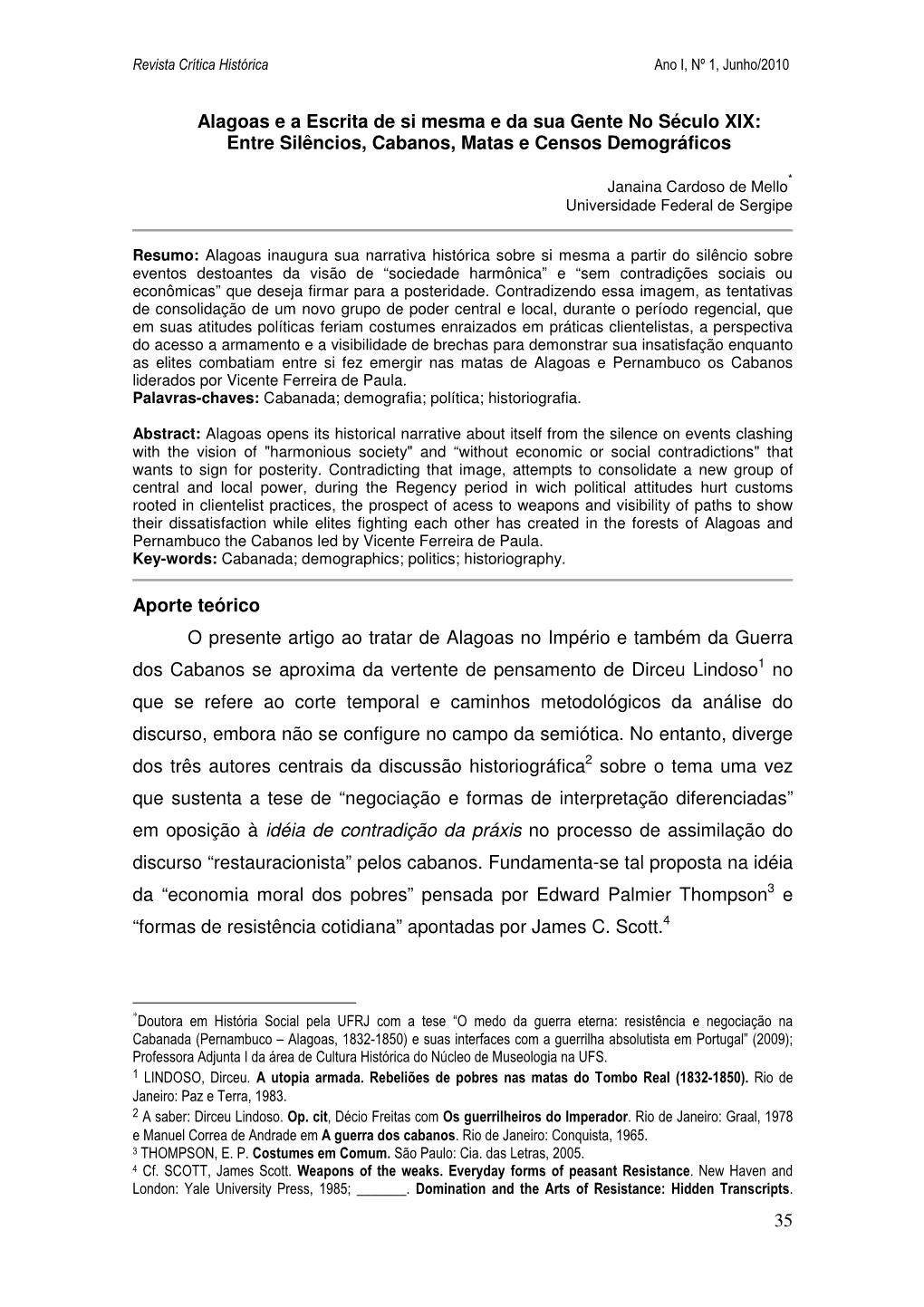 35 Alagoas E a Escrita De Si Mesma E Da Sua Gente No Século XIX: Entre