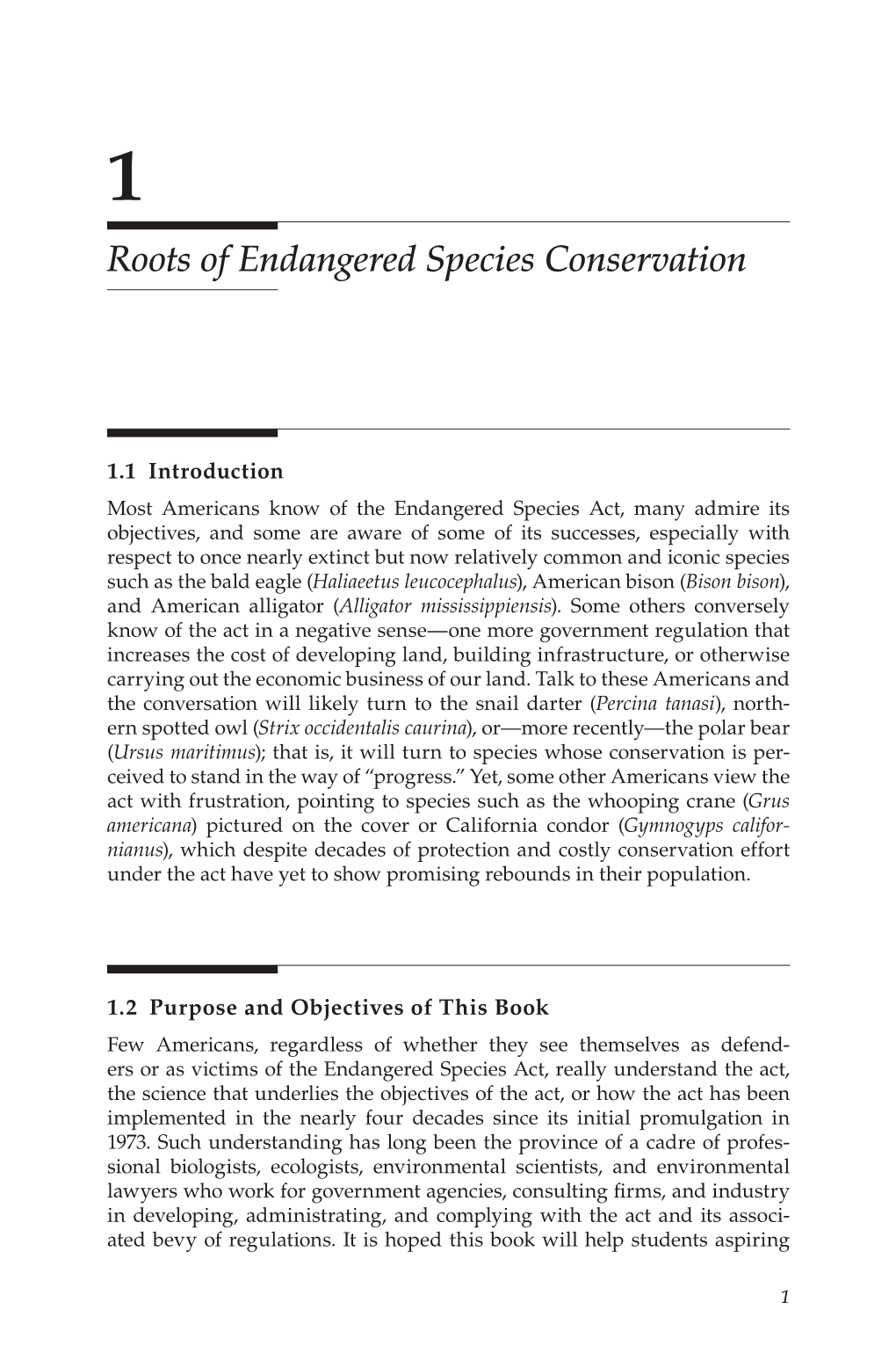 Roots of Endangered Species Conservation