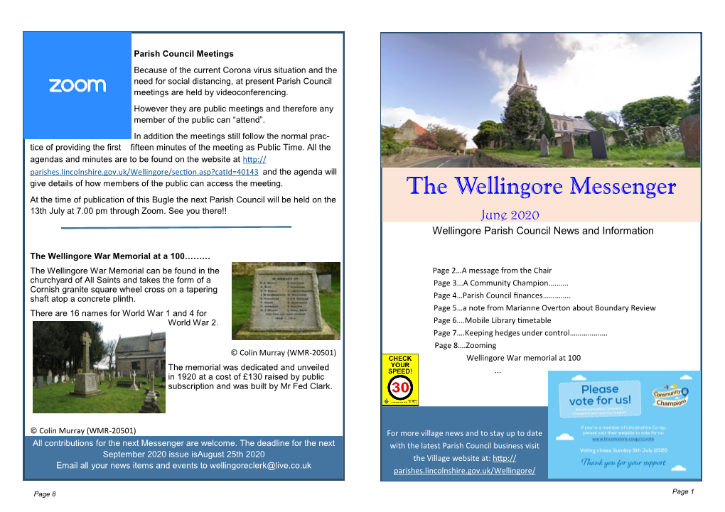 June 2020 Wellingore Parish Council News and Information