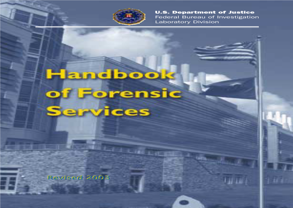 Handbook of Forensic Services 2003 Table of Contents