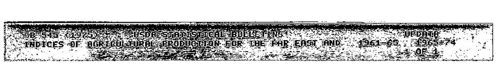 Indices of Agricultural Production for the Far East and Oceania, Average 1961-65 and Annual 1965-74