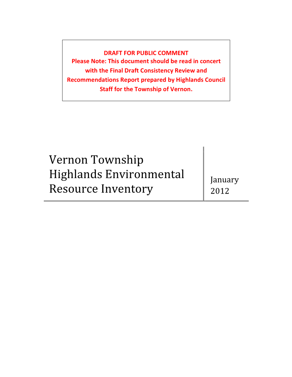 Highlands Environmental Resource Inventory