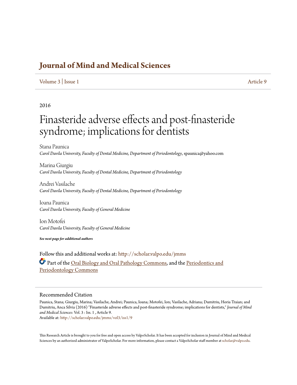 Finasteride Adverse Effects and Post-Finasteride Syndrome