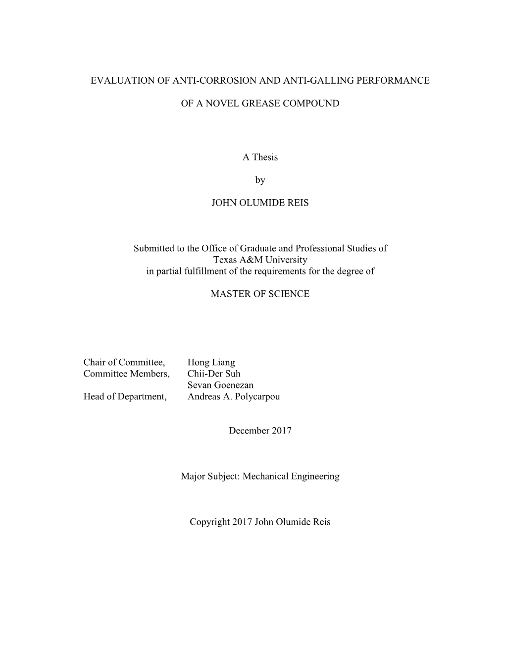 Evaluation of Anti-Corrosion and Anti-Galling Performance