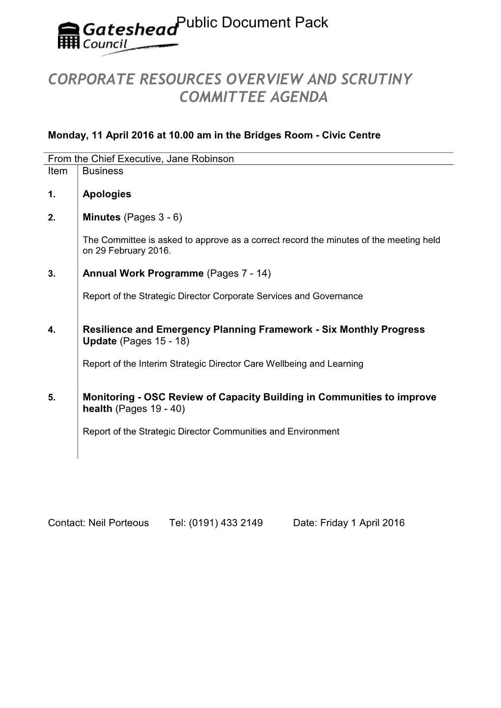 (Public Pack)Agenda Document for Corporate Resources Overview