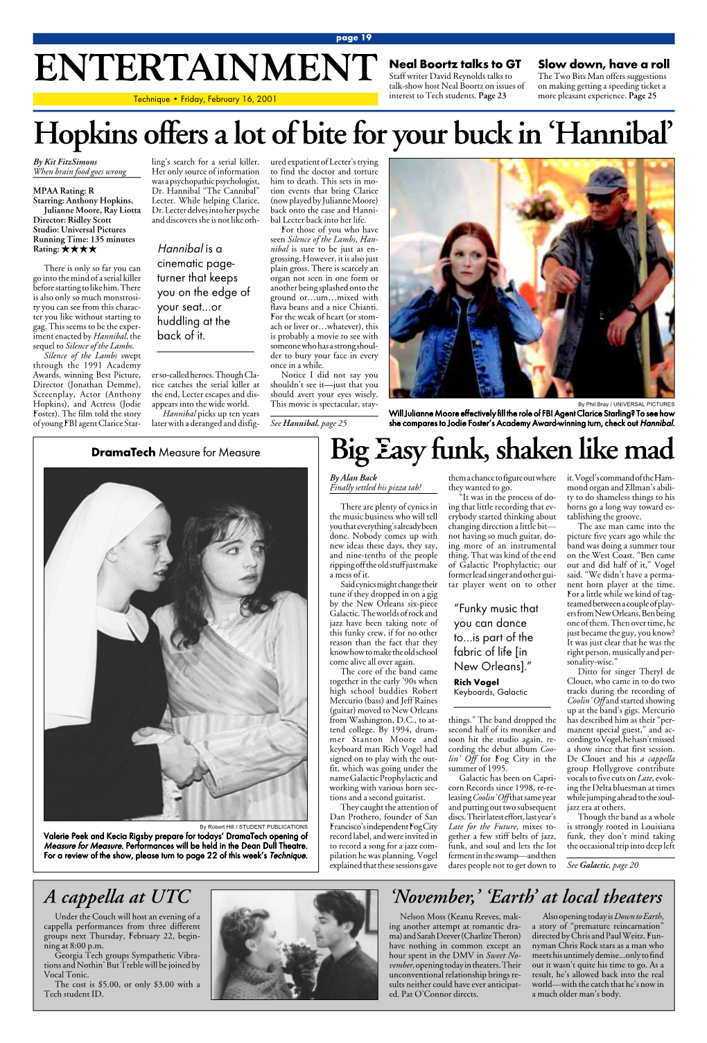 Entertainmentpage 19 Technique • Friday, February 16, 2001 • 19