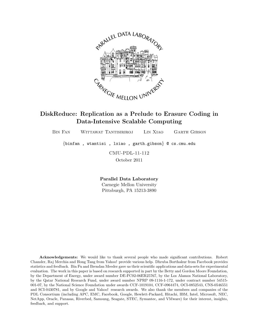 Replication As a Prelude to Erasure Coding in Data-Intensive Scalable Computing