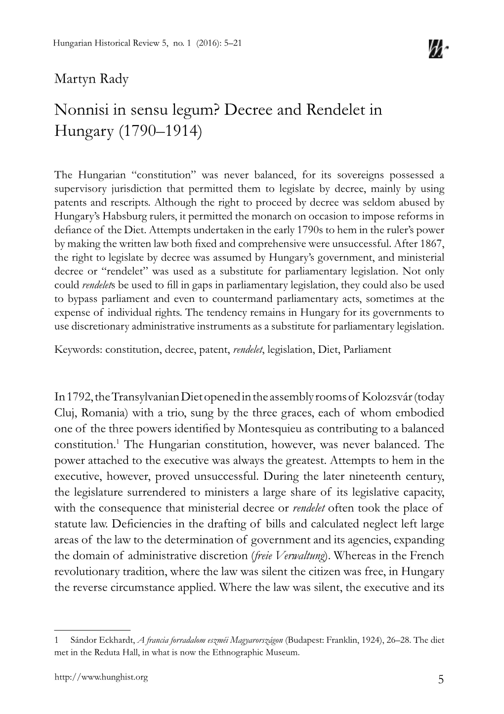 The Hungarian Historical Review