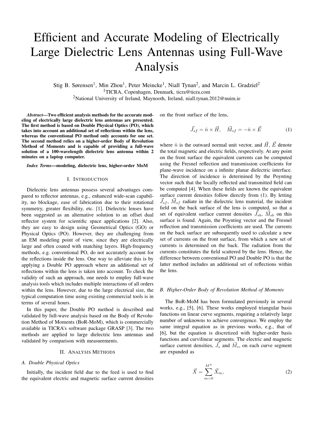 Efficient and Accurate Modeling of Electrically Large Dielectric Lens