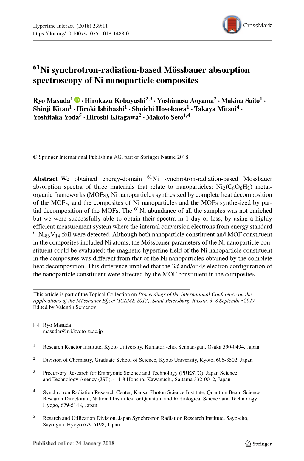 61Ni Synchrotron-Radiation-Based Mössbauer Absorption