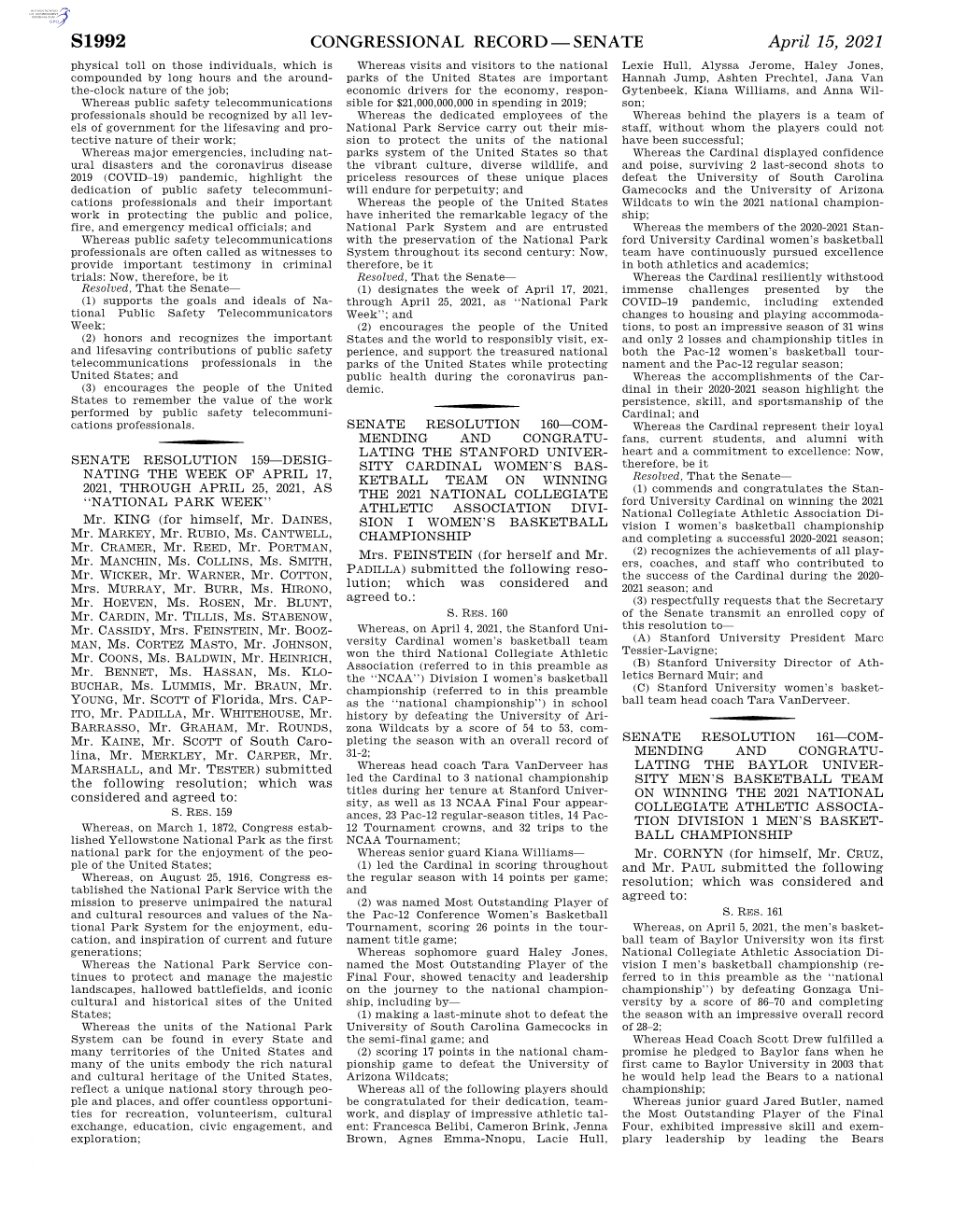 Congressional Record—Senate S1992