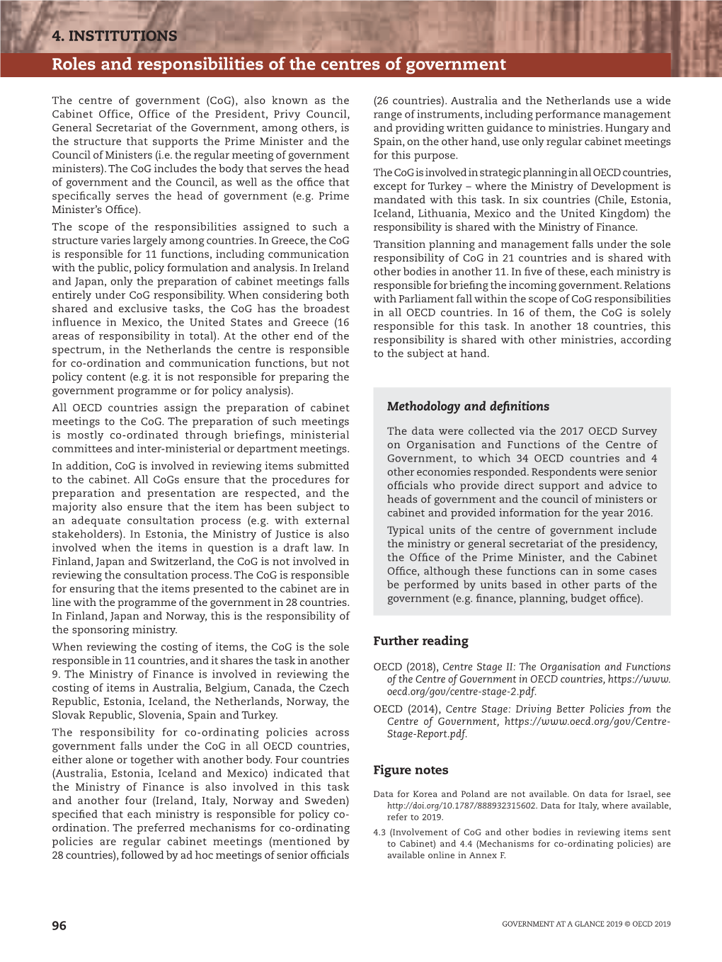 Roles and Responsibilities of the Centres of Government