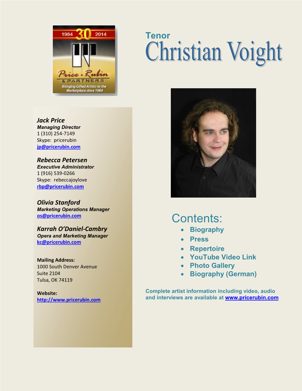 Christian Voight – Biography