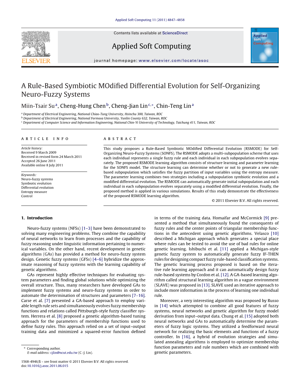 A Rule-Based Symbiotic Modified Differential Evolution for Self-Organizing Neuro-Fuzzy Systems