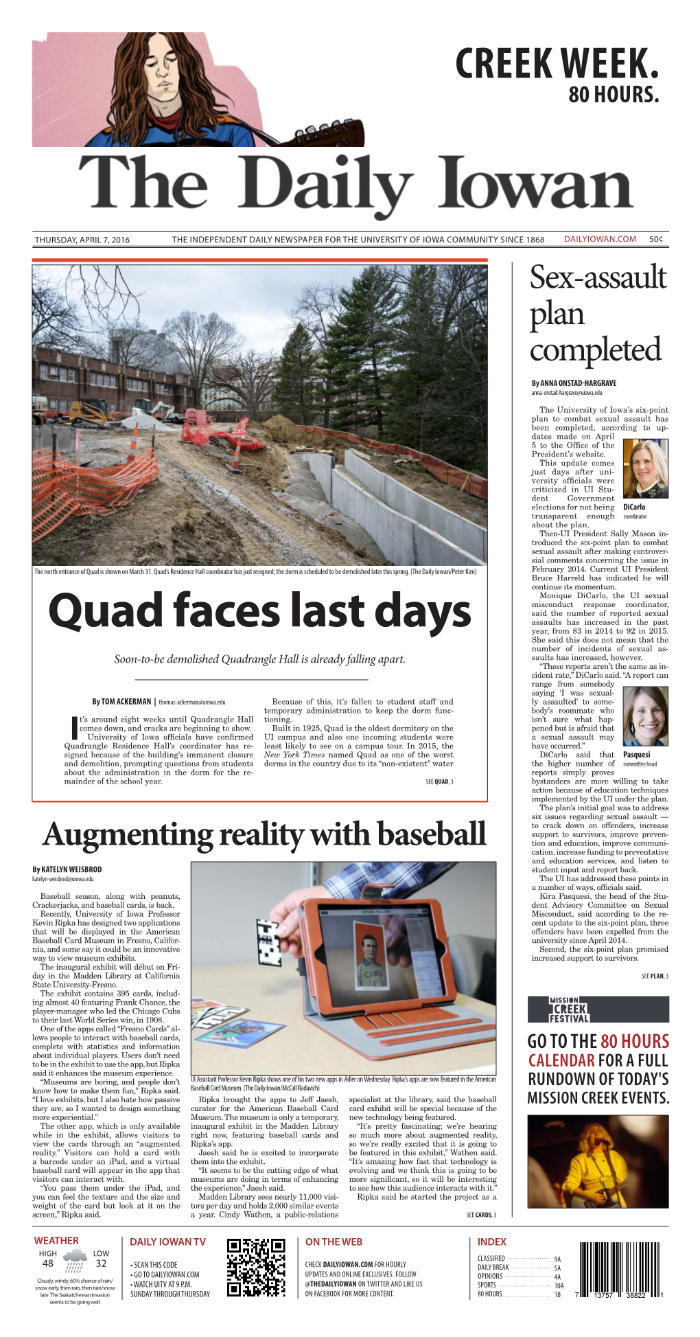 Daily Iowan (Iowa City, Iowa), 2016-04-07