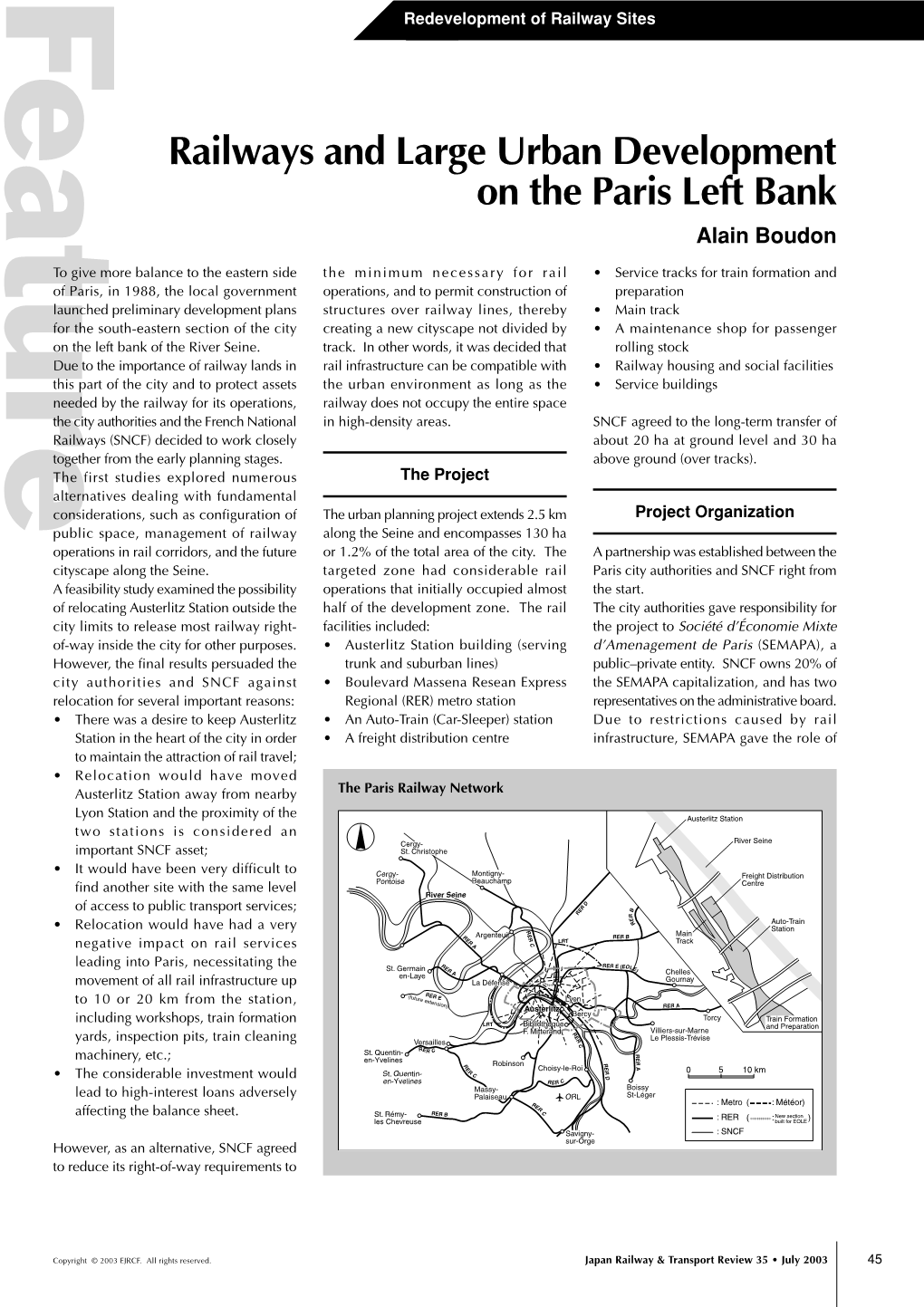 Railways and Large Urban Development on the Paris Left Bank Alain Boudon