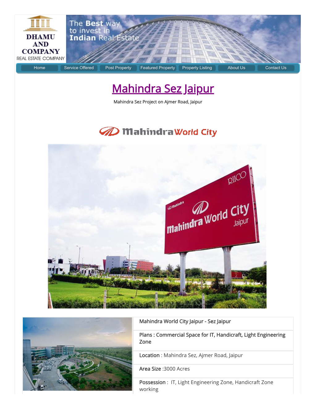 Mahindra Sez Jaipur