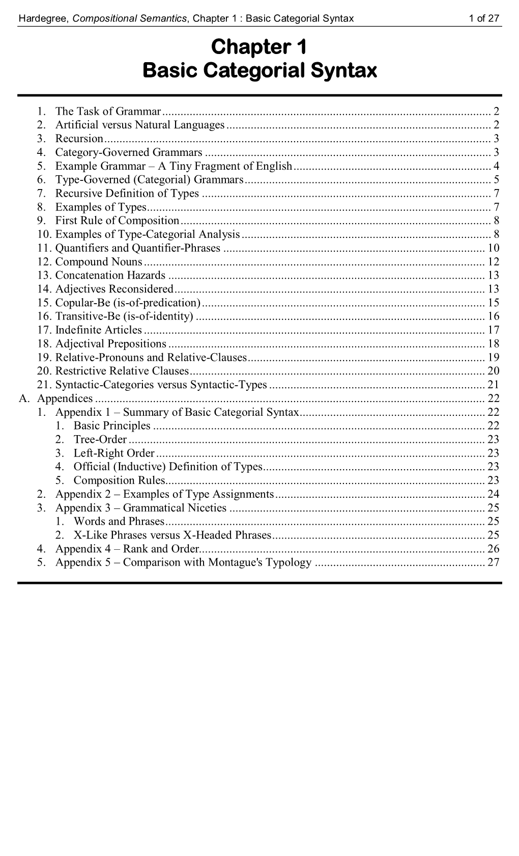 Chapter 1 Basic Categorial Syntax