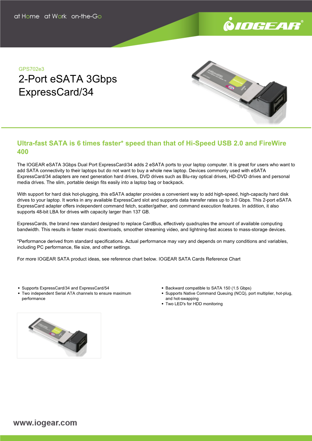 2-Port Esata 3Gbps Expresscard/34