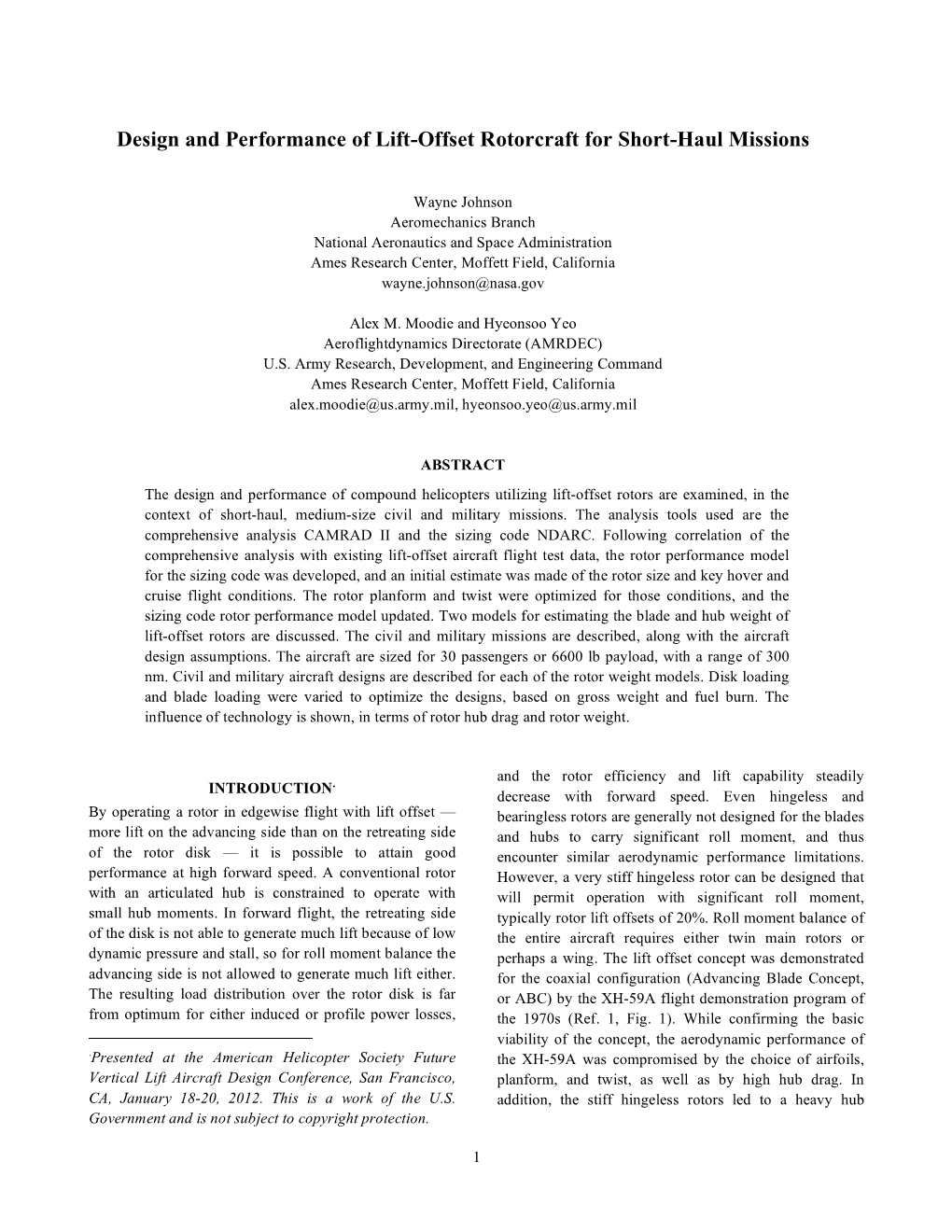 Design and Performance of Lift-Offset Rotorcraft for Short-Haul Missions