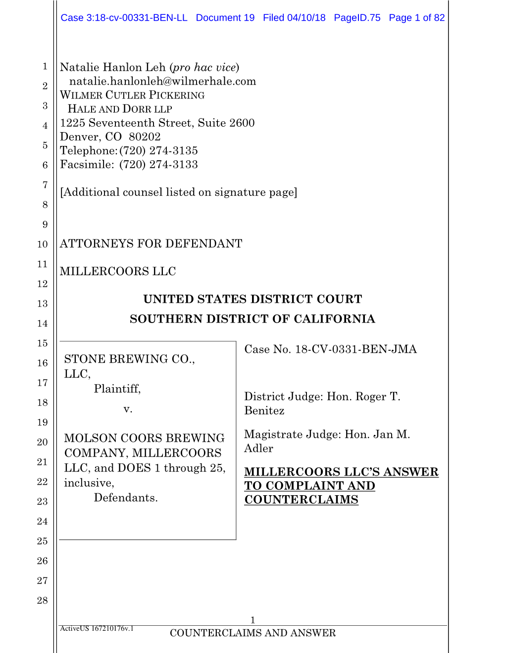 Case 3:18-Cv-00331-BEN-LL Document 19 Filed 04/10/18 Pageid.75 Page 1 of 82