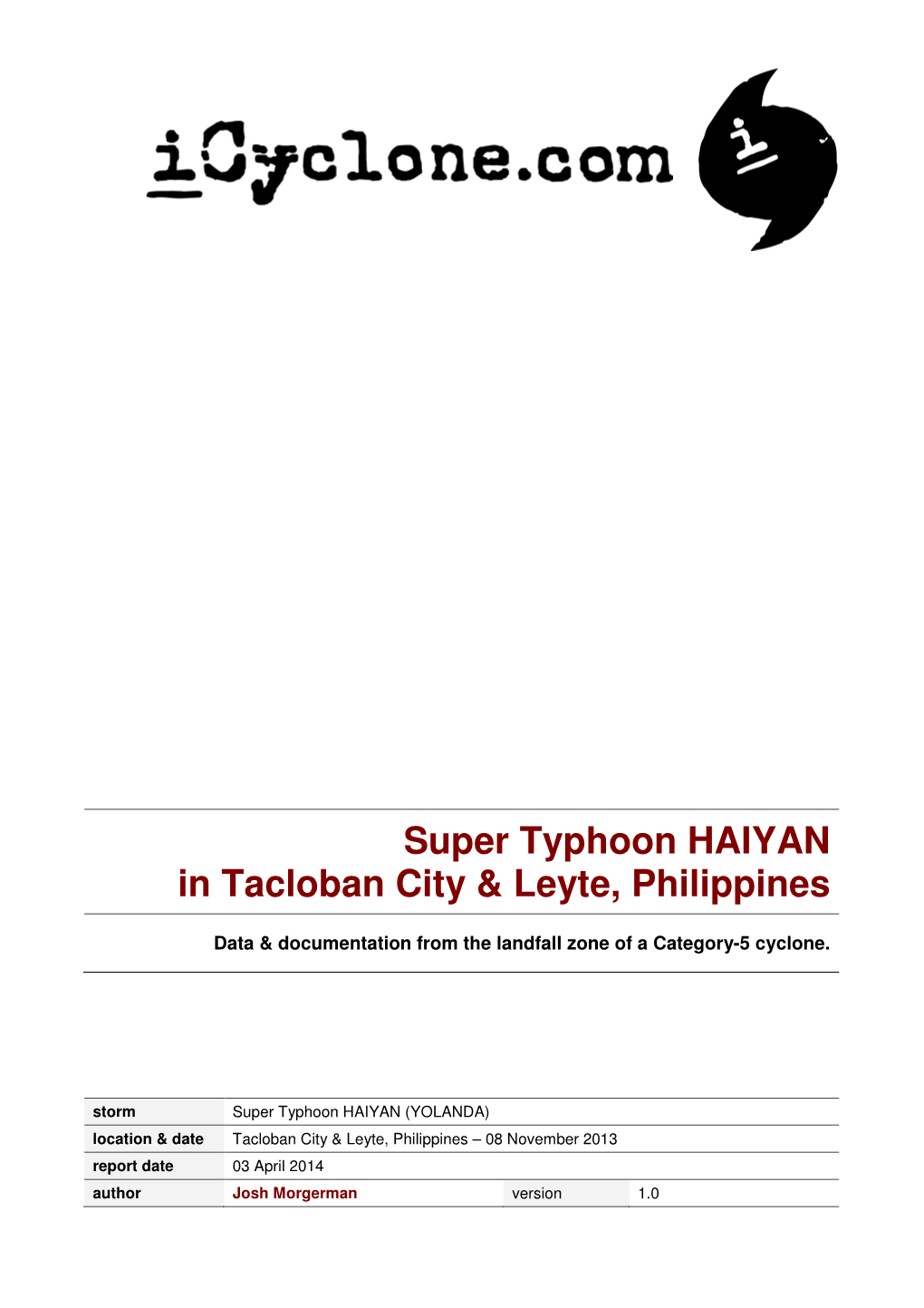 Super Typhoon HAIYAN in Tacloban City & Leyte, Philippines