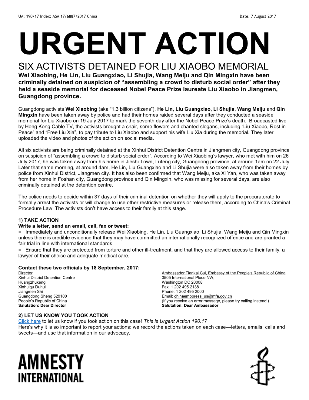 Urgent Action