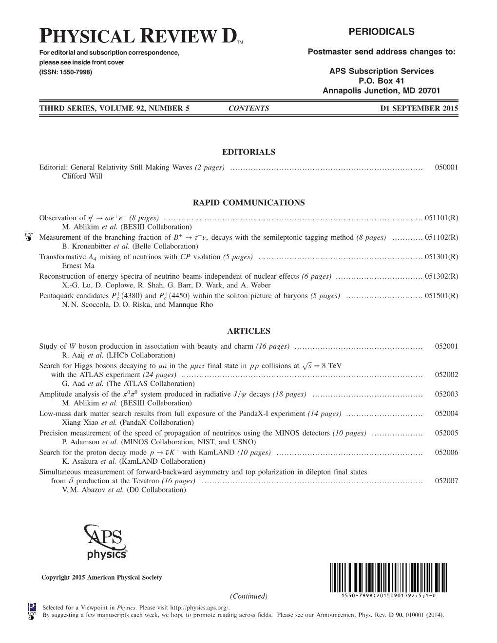 Table of Contents (Print)