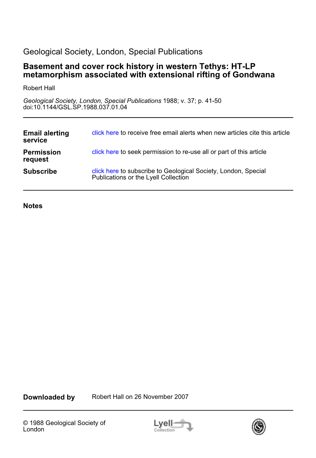 Metamorphism Associated with Extensional Rifting of Gondwana