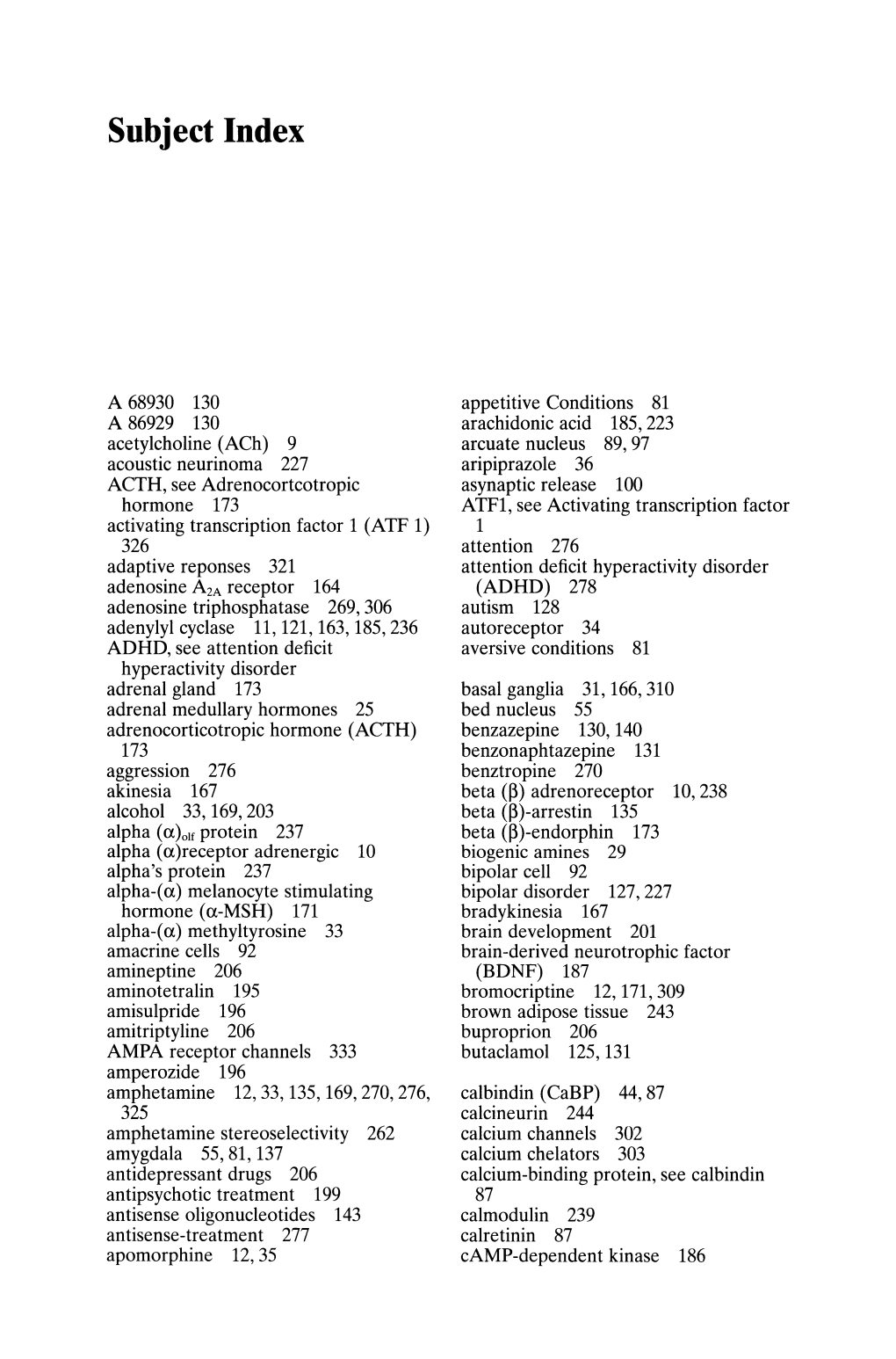 Subject Index