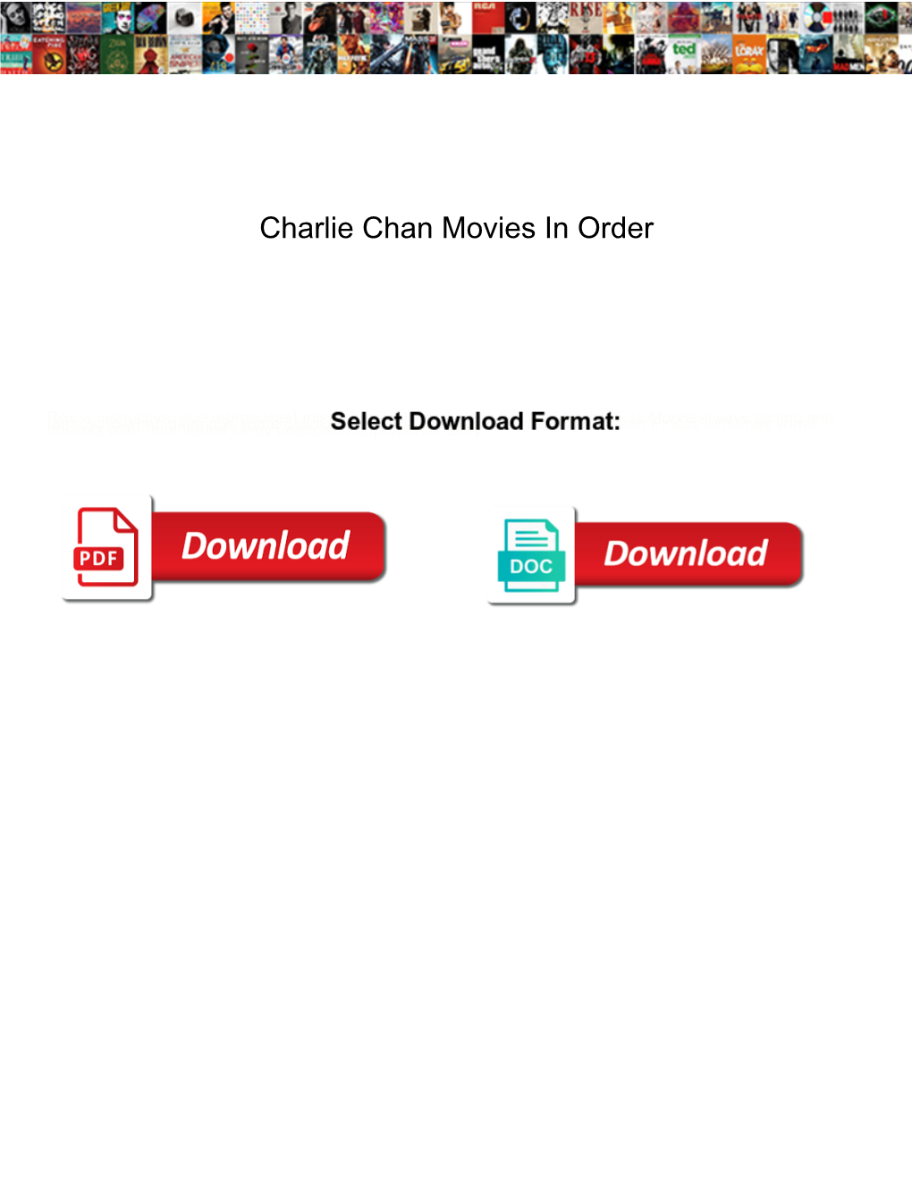 Charlie Chan Movies in Order