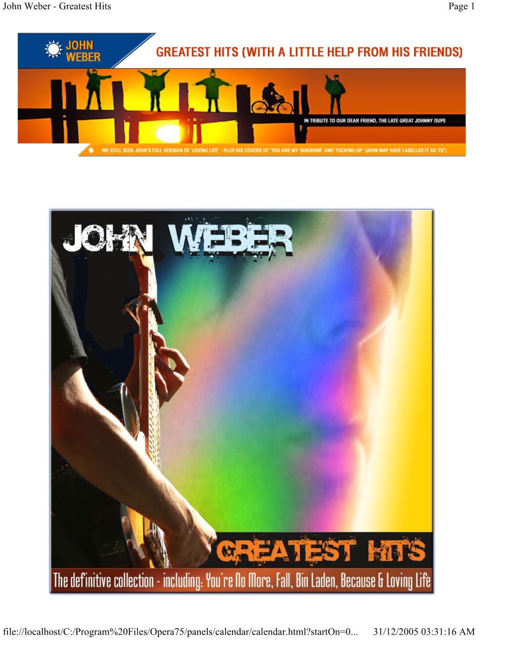 John Weber - Greatest Hits Page 1