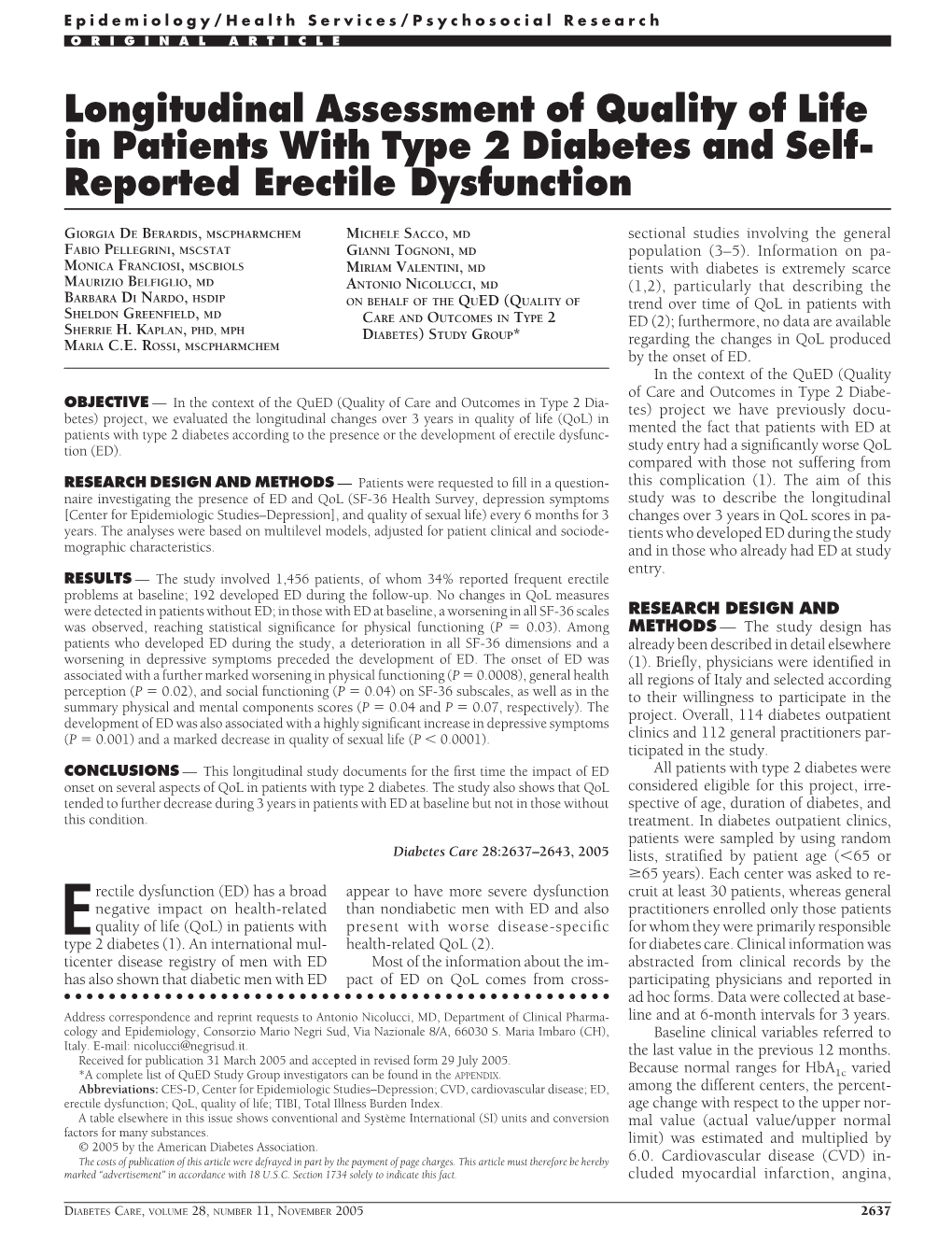 Reported Erectile Dysfunction