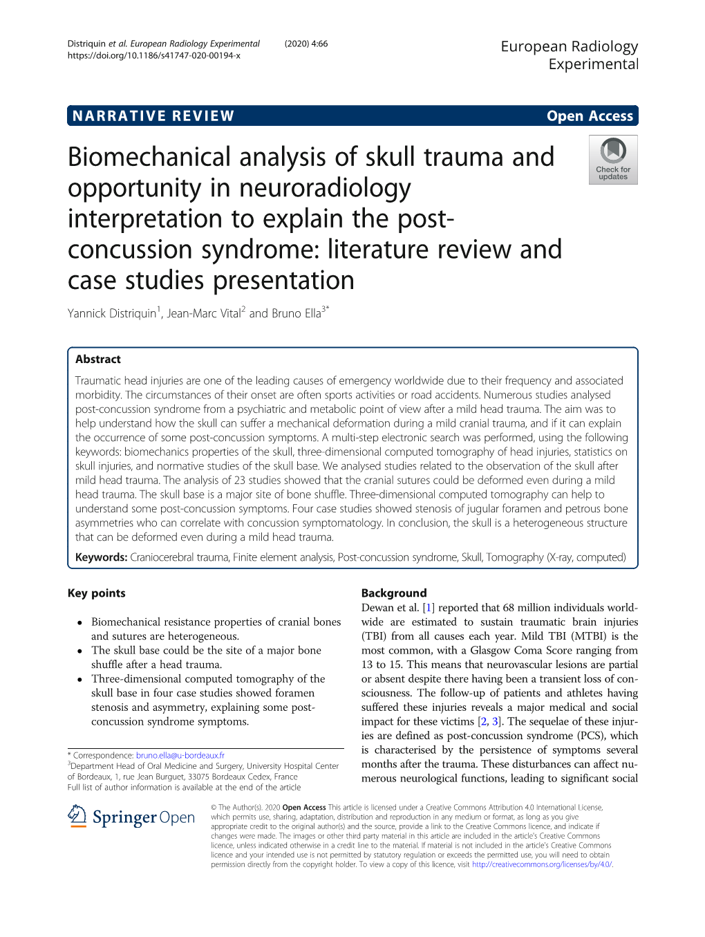 Biomechanical Analysis of Skull Trauma and Opportunity In